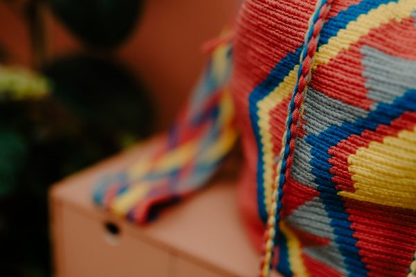 Zoom sur le cordon du sac mochila Wayuu Ernesto